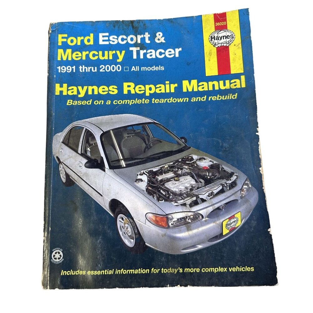 Vtg Haynes Repair Manual Ford Escort & Mercury Tracer 1991-2000 All Models